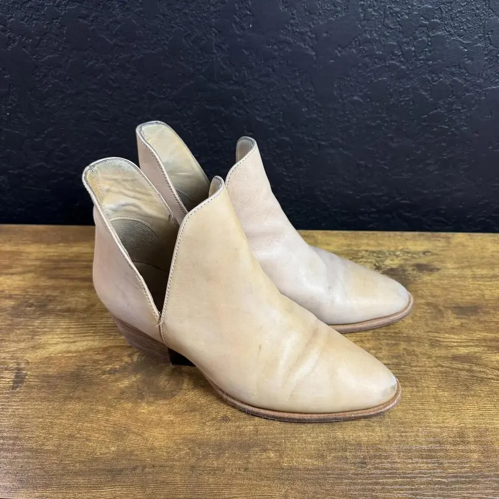 Free People Hunt the Plains‎ OB391307 Tan Leather Ankle Booties Womens Size 36